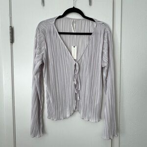 Anthropologie Pleated V-Neck Top